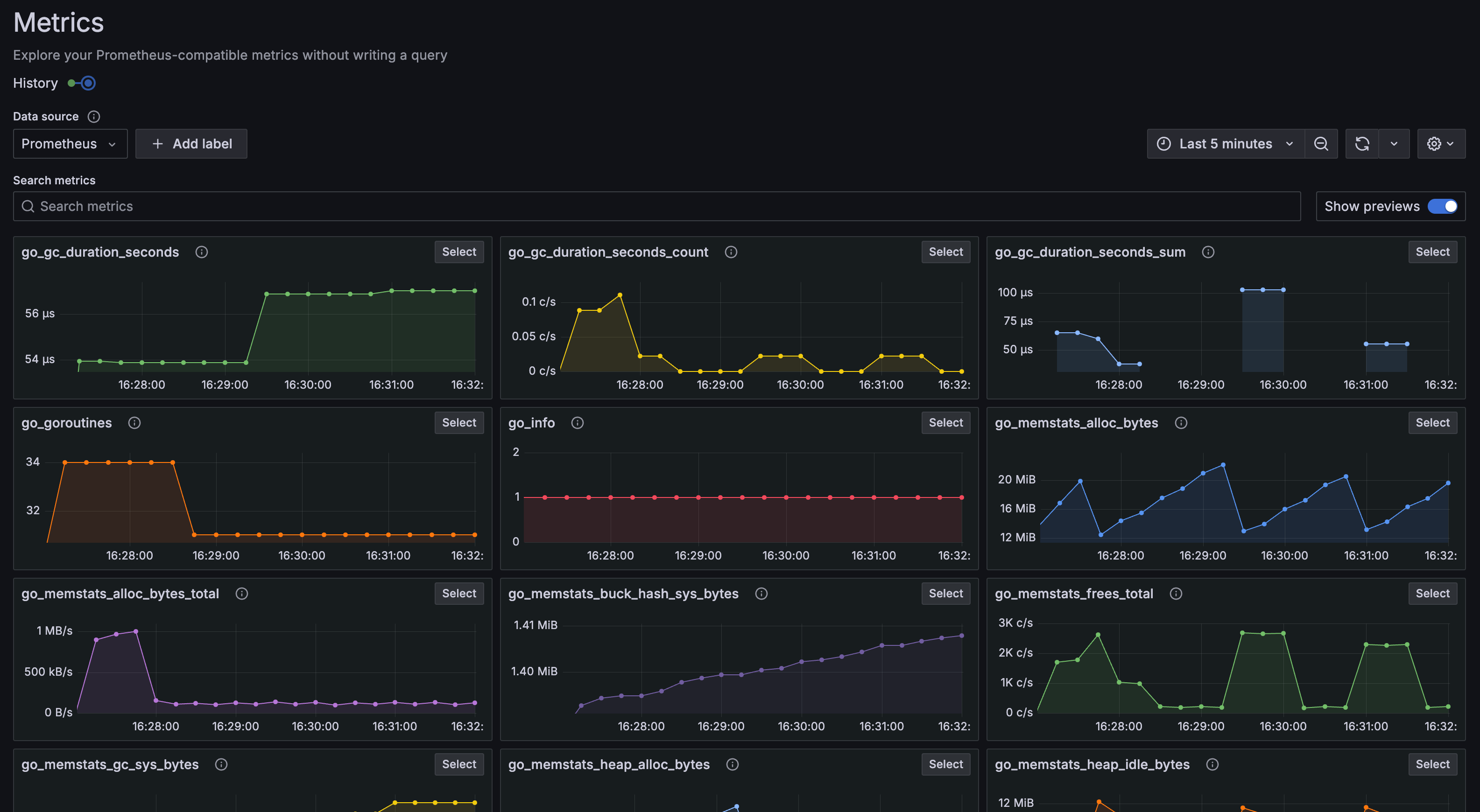 Explore Metrics App