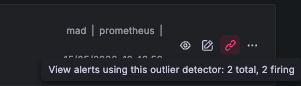 An outlier detector associated with alert rules.