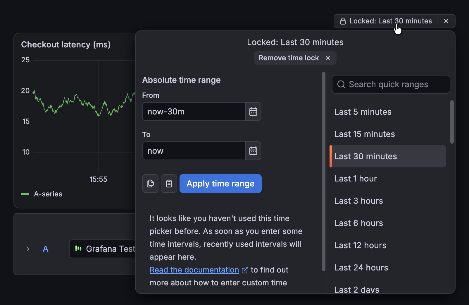Panel time picker and the option to remove the time lock