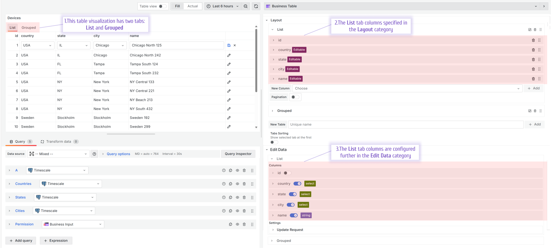 Editing and permission settings are configured in the Edit Data category.