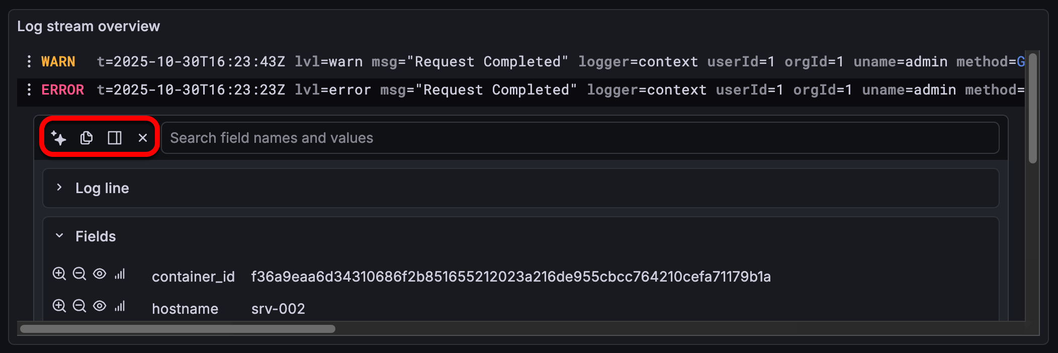 Log icons