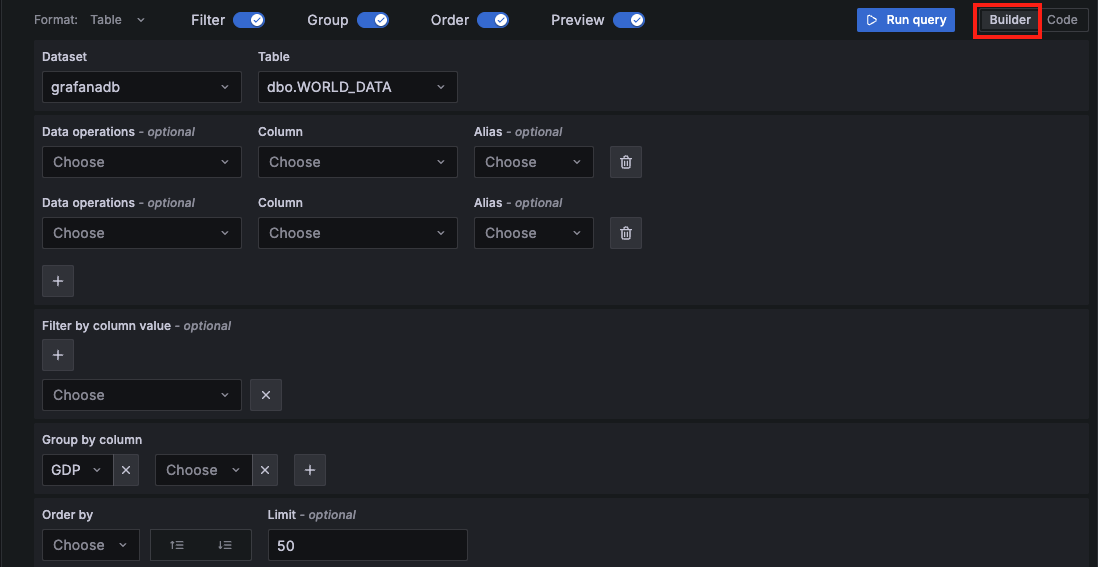 MSSQL builder mode>