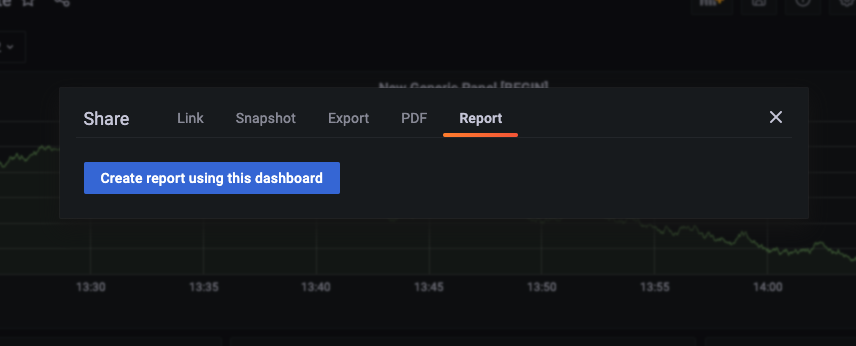 Create a report from the dashboard share dialogue Create a report from the dashboard share dialogue