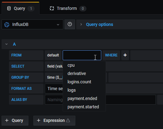 InfluxQL query