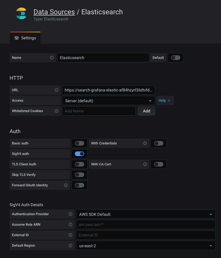 SigV4 configuration for AWS-hosted Elasticsearch-compatible domains SigV4 configuration for AWS-hosted Elasticsearch-compatible domains